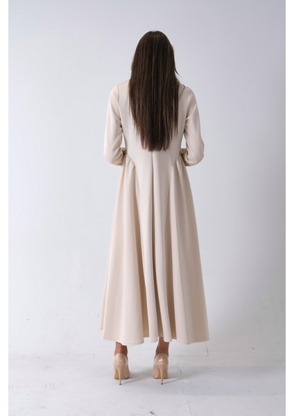 Taş Bisiklet Yaka Scuba Tesettür Elbise 4593445.50