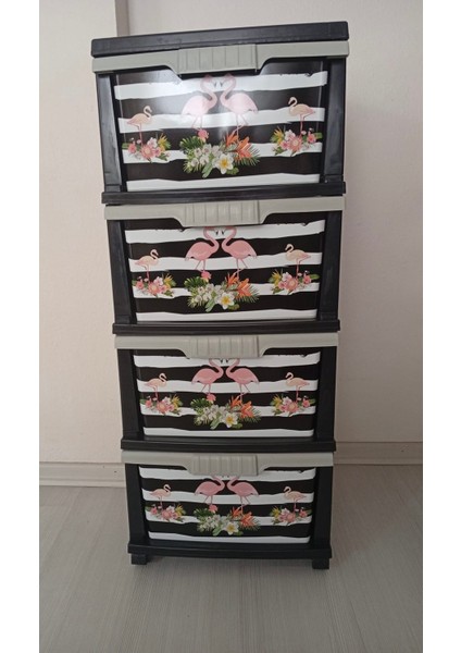 Flamingo Desenli Plastik Komodin