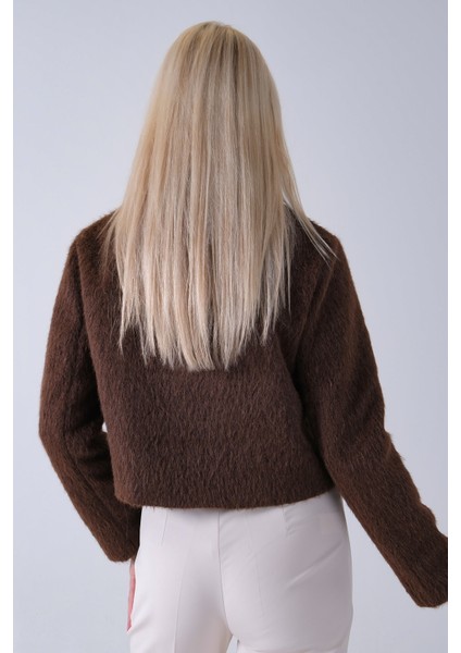 Kahve Yarım Balıkçı Yaka 4 Düğmeli Kaşe Yün Ceket 5307121.05 indirimleri