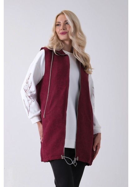 Bordo Tunik Kolu Çiçek Desenli Yelekli 2'li Takım 940120274.04 indirimleri