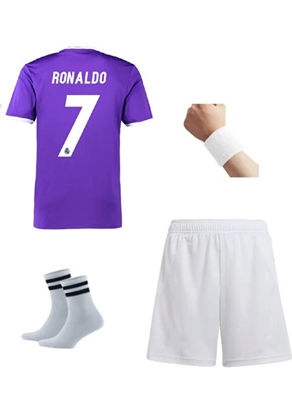 2017 Şampiyonlar Ligi Finali Real Madri.d Ronald.o Çocuk Futbol Forma Şort Çorap Bileklik Hediyeli fiyatları