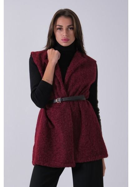 Bordo Kemerli Yünlü Kaşe Yelek 31070196.04 fiyatları
