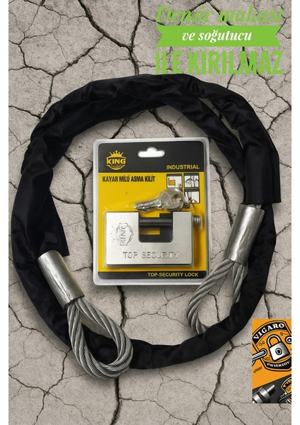 Motorsiklet 14 mm 2 Metre Çelik Halat Motorsiklet Zincir Kilit Scooter Kilidi Motor Kilidi