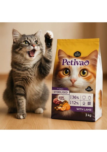 Kısırlaştırılmış Kuzu Etli Yetişkin Kedi Maması 3 kg modelleri