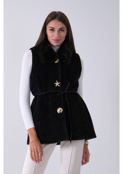 Siyah Yakası Peluşlu Tek Düğme Kapamalı Yelek 4579035.01 indirimleri