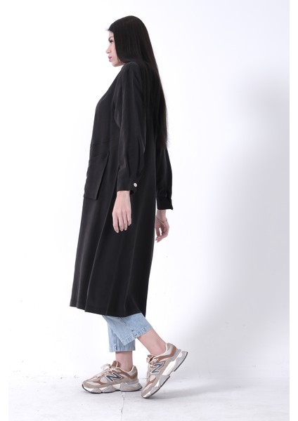 Siyah Çift Cep Detaylı Fermuar Kapamalı Kapüşonlu Kap 44510684.01 fırsatları