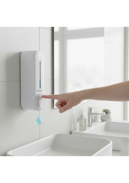 Duvara Monte Sıvı Sabunluk 300ml Manuel Pompalı Banyo ve Mutfak İçin