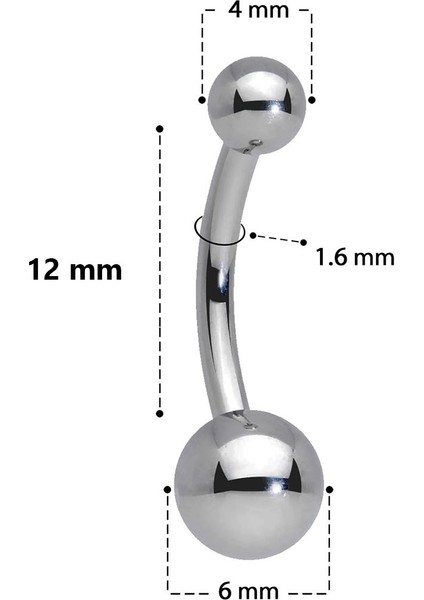 Belly Göbek Pıercıng – Basic Düz Küçük Toplu Göbek Piercingi - 316L Cerrahi Çelik fiyatları