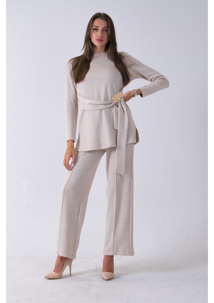 Ekru Altın Toka Detaylı Pantolonlu Takım 4577282.147 fiyatları