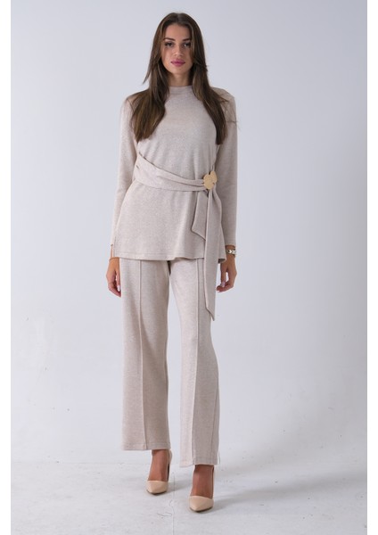 Ekru Altın Toka Detaylı Pantolonlu Takım 4577282.147 modelleri