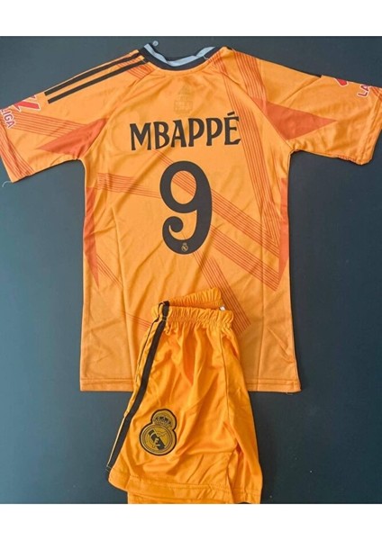 Real Madrid Kylian Mbappe Çocuk Forması 3lü Set Turuncu