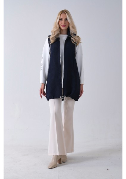 Lacivert Tunik Kolu Çiçek Desenli Yelekli 2'li Takım 940120274.02 fiyatları