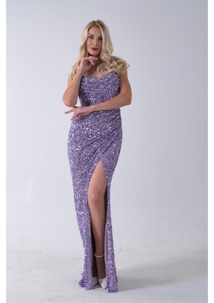 Lavanta Drapeli Parlak Pul Payetli Askılı Abiye 9705539.333 indirimleri