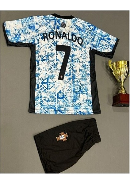 Portekiz 2024-25 Yeni Sezon Cristiano Ronaldo Deplasman Çocuk Forması 4 Lü Set