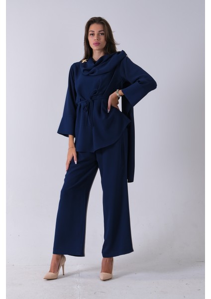 Lacivert Şal Yaka Üzeri Broş Detaylı Pantolonlu Takım 4592270.02 fiyatları