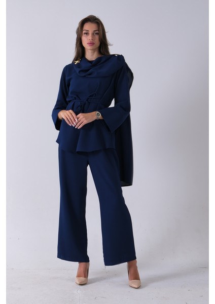 Lacivert Şal Yaka Üzeri Broş Detaylı Pantolonlu Takım 4592270.02 fırsatları