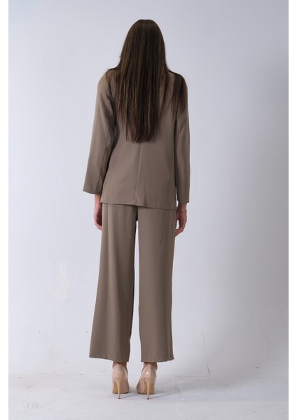Haki Çift Cep Yandan Bağlamalı Ceket Pantolonlu Takım 4592259.23 indirimleri