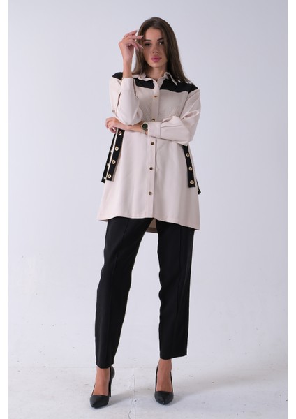 Siyah Önü File Detaylı Çift Renk Tunik Pantolonlu Takım 4701409.01 fırsatları