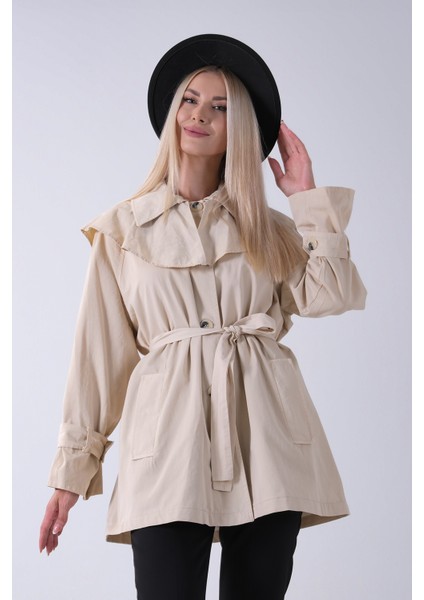 Taş Yandan Cepli Omuz Apolet Detaylı Trenç 422234.50