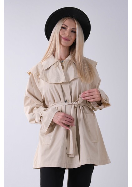 Taş Yandan Cepli Omuz Apolet Detaylı Trenç 422234.50 modelleri