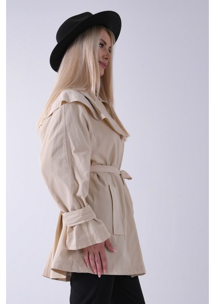 Taş Yandan Cepli Omuz Apolet Detaylı Trenç 422234.50