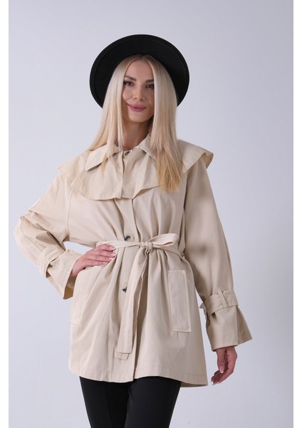 Taş Yandan Cepli Omuz Apolet Detaylı Trenç 422234.50