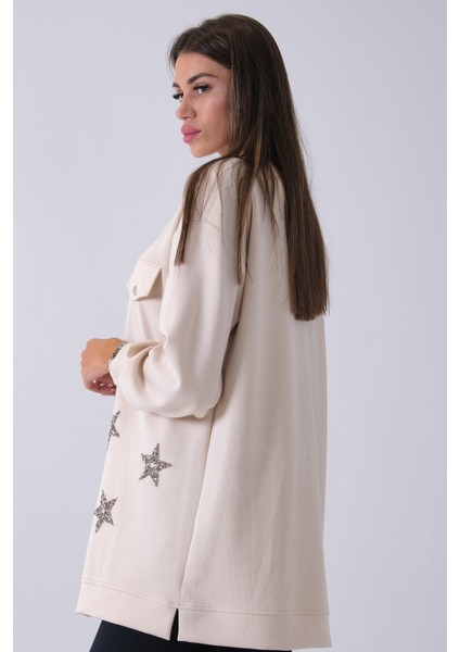 Taş Üzeri Yıldız Desenli Taş Işlemeli Cep Görünümülü Tunik 940170258.50 fırsatları