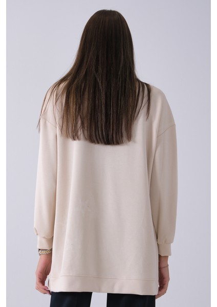 Taş Üzeri Yıldız Desenli Taş Işlemeli Cep Görünümülü Tunik 940170258.50 indirimleri