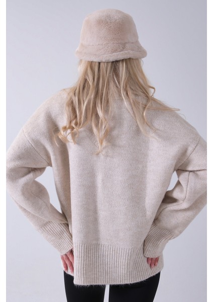 Taş V Yaka Beli Lastikli Triko Kazak 46892623.50