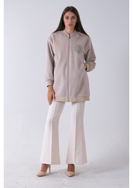 Taş Üzeri Taş Detaylı Yandan Cepli Peluş Hırka 4701420.50 fiyatları