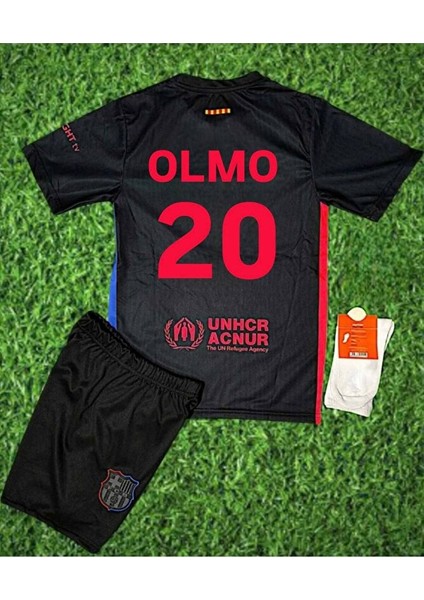 2024-25 .b.a.r.c.e.l.o.n.a #20 Dani Olmo Deplasman Çocuk Forması (Siyaharmalı)