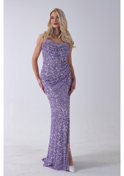 Lavanta Drapeli Parlak Pul Payetli Askılı Abiye 9705539.333 fiyatları