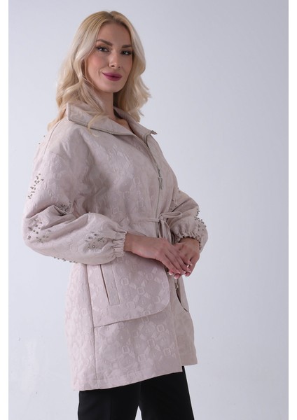 Taş Üzeri Taş Detaylı Yandan Cepli Trenç 940140177.50 indirimleri