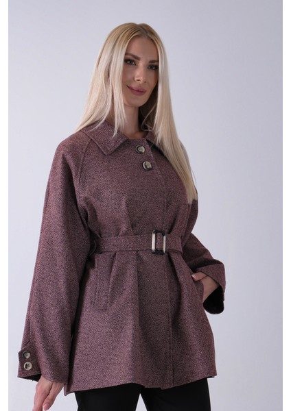 Mürdüm Yaka 2 Düğme Kapamalı Yandan Cepli Kemerli Kaban 4578039.21 modelleri