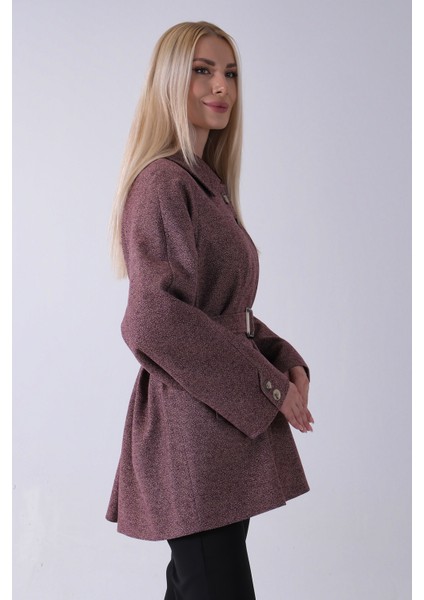 Mürdüm Yaka 2 Düğme Kapamalı Yandan Cepli Kemerli Kaban 4578039.21 fırsatları