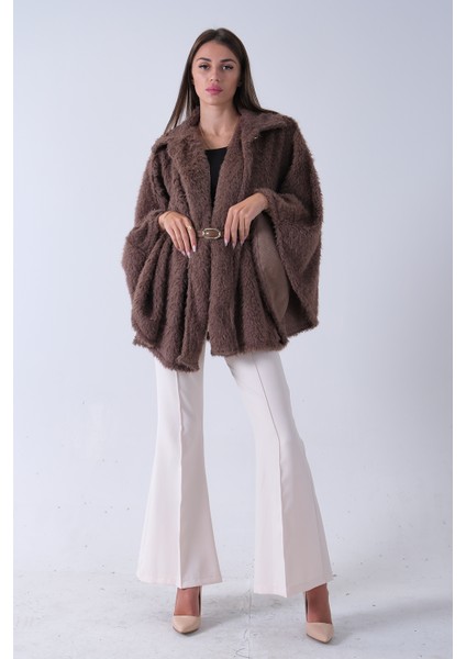 Vizon Tek Düğme Kapamalı Kemerli Yün Peluş Ceket 940140183.34 fiyatları