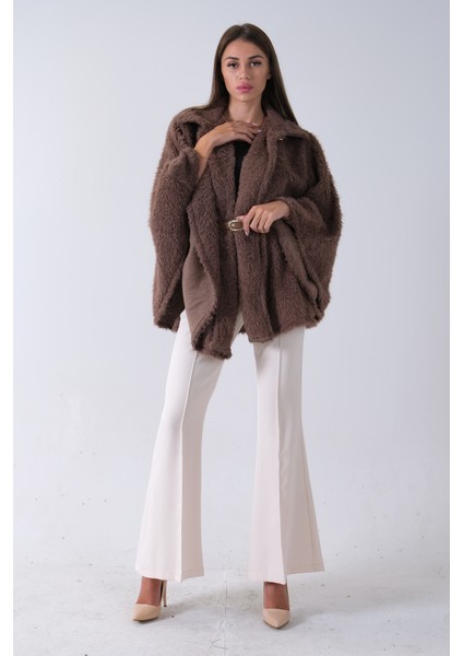 Vizon Tek Düğme Kapamalı Kemerli Yün Peluş Ceket 940140183.34 modelleri
