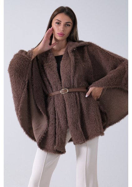 Vizon Tek Düğme Kapamalı Kemerli Yün Peluş Ceket 940140183.34 fırsatları