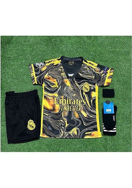R.madridd 2024/25 Sezonu Cristiano Ronaldo Konsept Çocuk Forması 4'lü Set (Black-Yellow) fiyatları