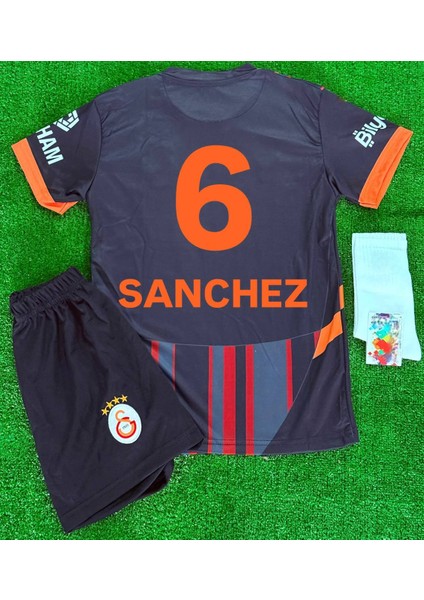 #6 /.davinson/sanchez. 2024/25 Galatâsarây. Alternatif Çocuk Forma 5-Yıldız 5li Set Siyah