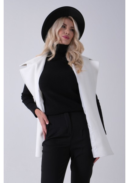 Ekru Yakalı Cepli 2 Düğmeli Kemer Bağlamalı Kaşe Yelek 5307107.147 fiyatları