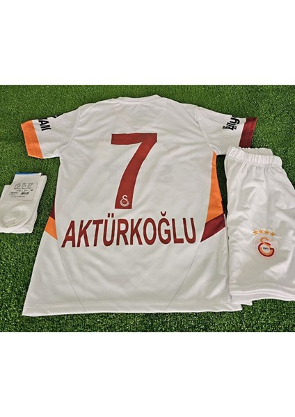 2024/25 Galatâsarây. /#7/.kerem/aktürkoğlu Deplasman Çocuk Forma 5-Yıldız 4 Lü Set Beyaz modelleri