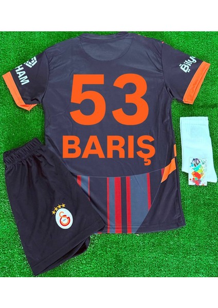 #53/.barış/alper. 2024/25 Galatâsarây. Alternatif Çocuk Forma 5-Yıldız 5li Set Siyah