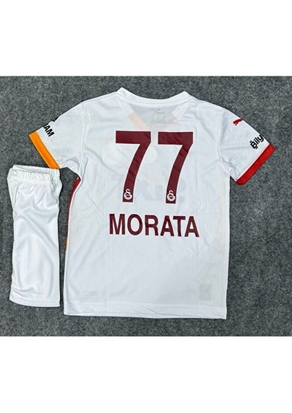 Galatasar Y.alvaro Morata .24/25 Sezonu.beyaz Deplasman Çocuk Forma 4.lü Set