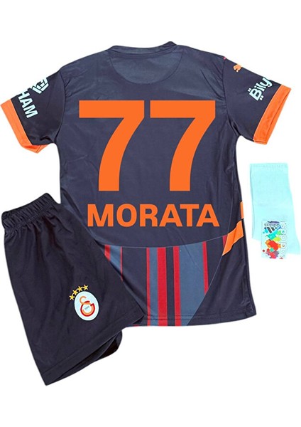 2024/2025 Sezon Alvaro Morata Siyah Alternatif Yeni Sezon Özel Çocuk Futbol Forması