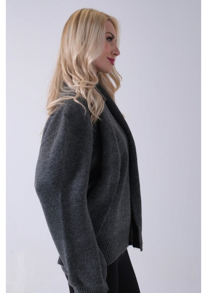 Antrasit Şal Aksesuarlı Bisiklet Yaka Triko Kazak 46892633.315 indirimleri