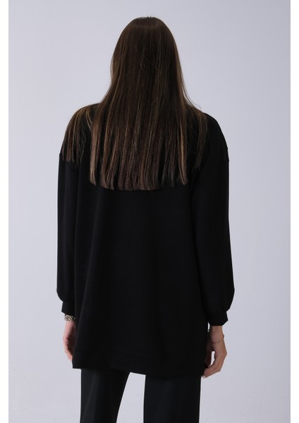 Siyah Üzeri Yıldız Desenli Taş Işlemeli Cep Görünümülü Tunik 940170258.01 indirimleri