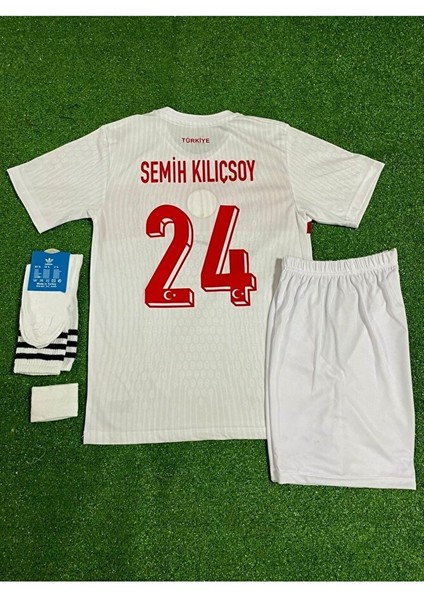 Türkiye Milli Takım #24 Semîh Kılıçsoy Çocuk Forması 4'lü Set (Beyaz)