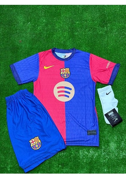 Barcelona Gavi Çocuk Forması 3lü Set Bordo Mavi fiyatları