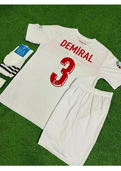 Türkiye Milli Takım #3 Merih Demiral Çocuk Forması 4'lü Set (Beyaz) fiyatları